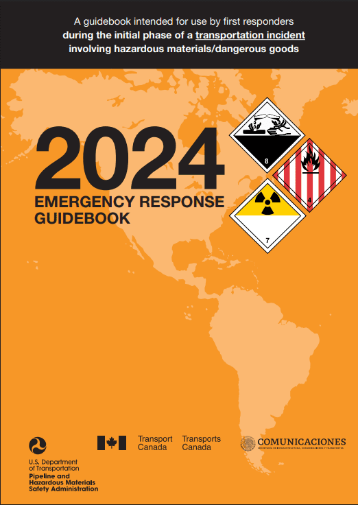2024 Emergency Response Guidebook cover with placards